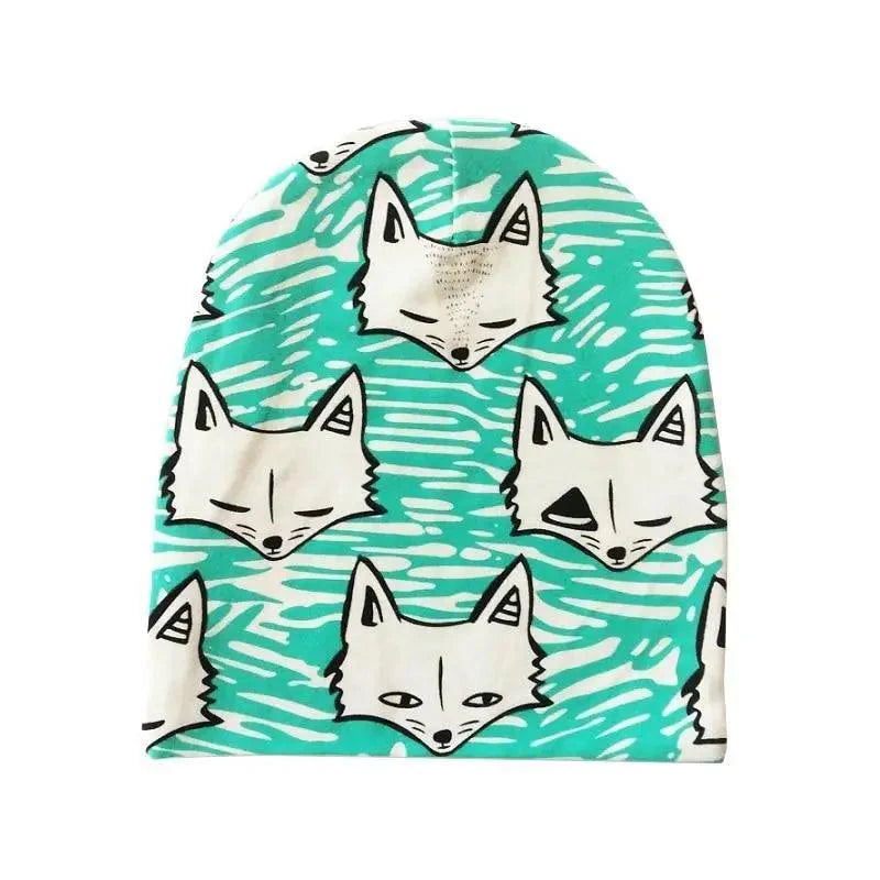 Baby Knit Cotton Cartoon Printed Baby Caps For Boys And Girls For Autumn And Winter Soft And Warm Cap Stevvex
