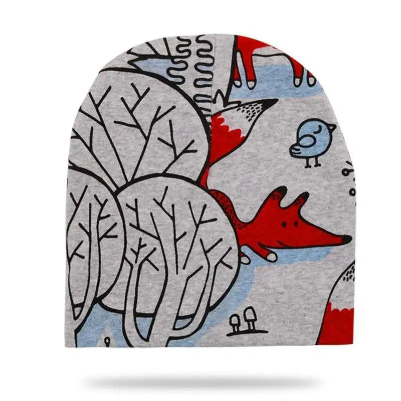 Baby Knit Cotton Cartoon Printed Baby Caps For Boys And Girls For Autumn And Winter Soft And Warm Cap Stevvex