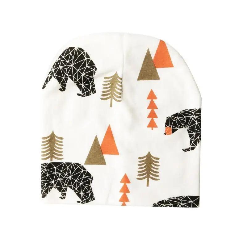 Baby Knit Cotton Cartoon Printed Baby Caps For Boys And Girls For Autumn And Winter Soft And Warm Cap Stevvex