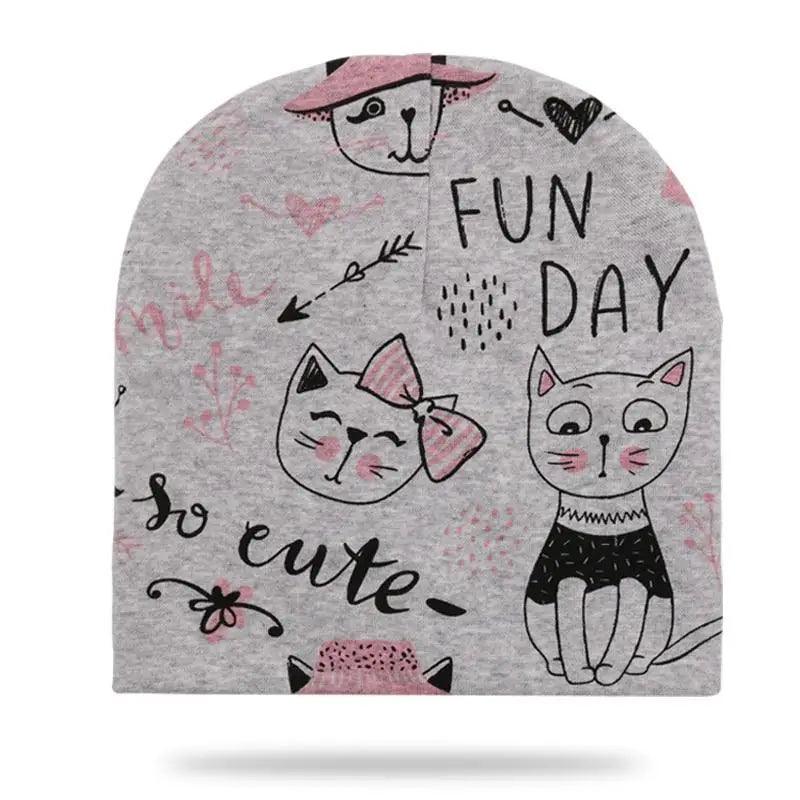 Baby Knit Cotton Cartoon Printed Baby Caps For Boys And Girls For Autumn And Winter Soft And Warm Cap Stevvex