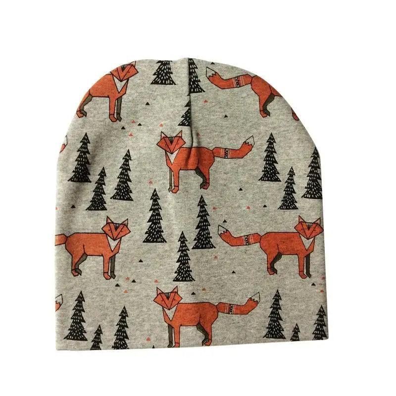 Baby Knit Cotton Cartoon Printed Baby Caps For Boys And Girls For Autumn And Winter Soft And Warm Cap Stevvex