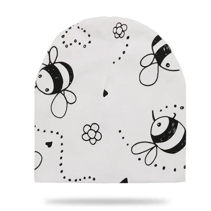 Baby Knit Cotton Cartoon Printed Baby Caps For Boys And Girls For Autumn And Winter Soft And Warm Cap Stevvex