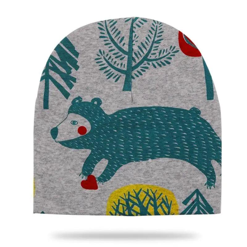 Baby Knit Cotton Cartoon Printed Baby Caps For Boys And Girls For Autumn And Winter Soft And Warm Cap Stevvex