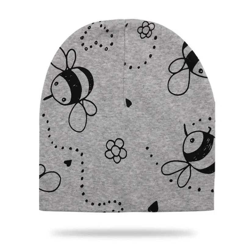 Baby Knit Cotton Cartoon Printed Baby Caps For Boys And Girls For Autumn And Winter Soft And Warm Cap Stevvex