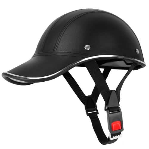 Baseball Cap Anti-UV Cycling Motorcycle Hat Leather Helmet DailySale