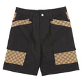 Gucci Dark Grey Bermuda Shorts with GG Canvas Inserts in Cotton Banlieue91