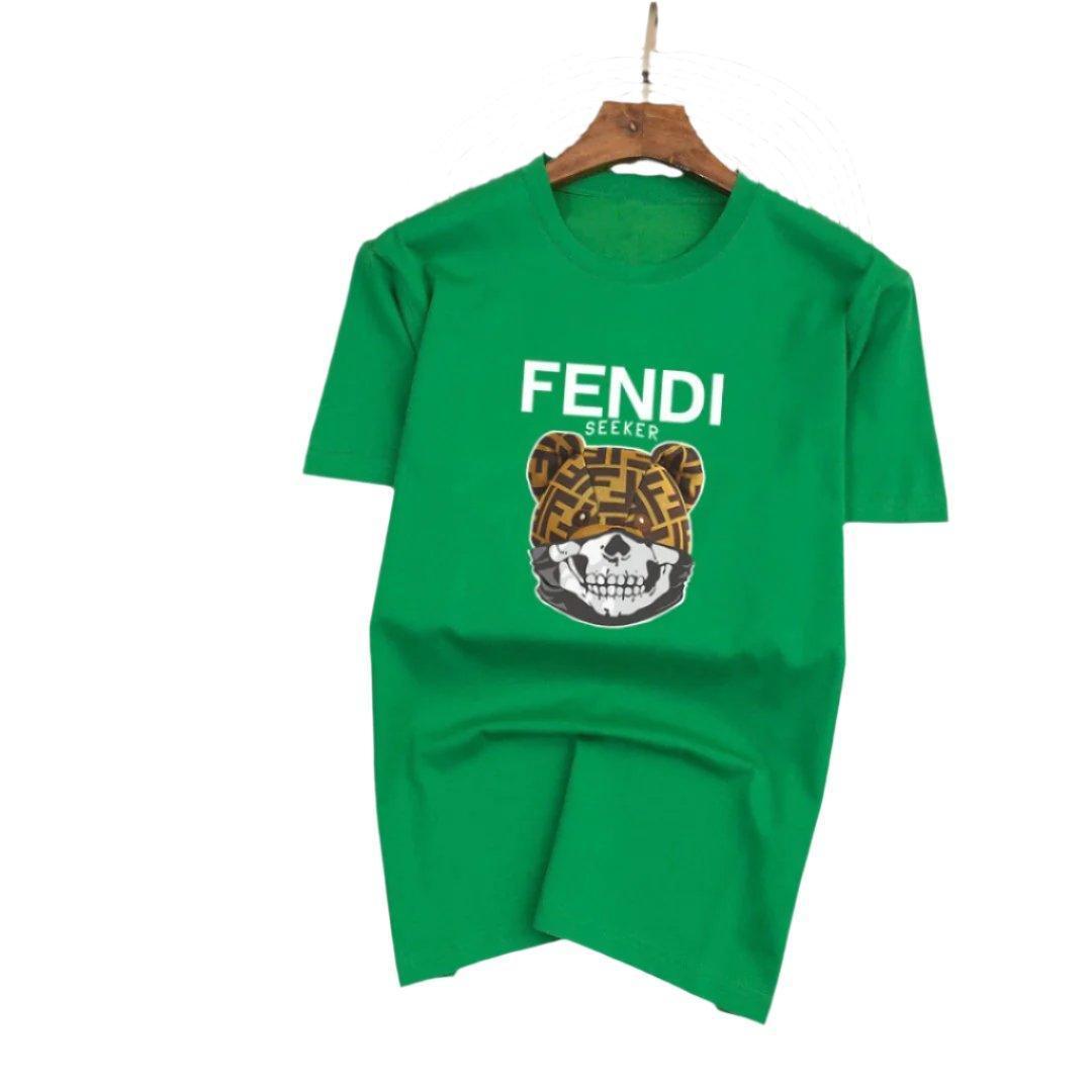 Fendi T-Shirt Head Bear without Collar 'Green' Banlieue91