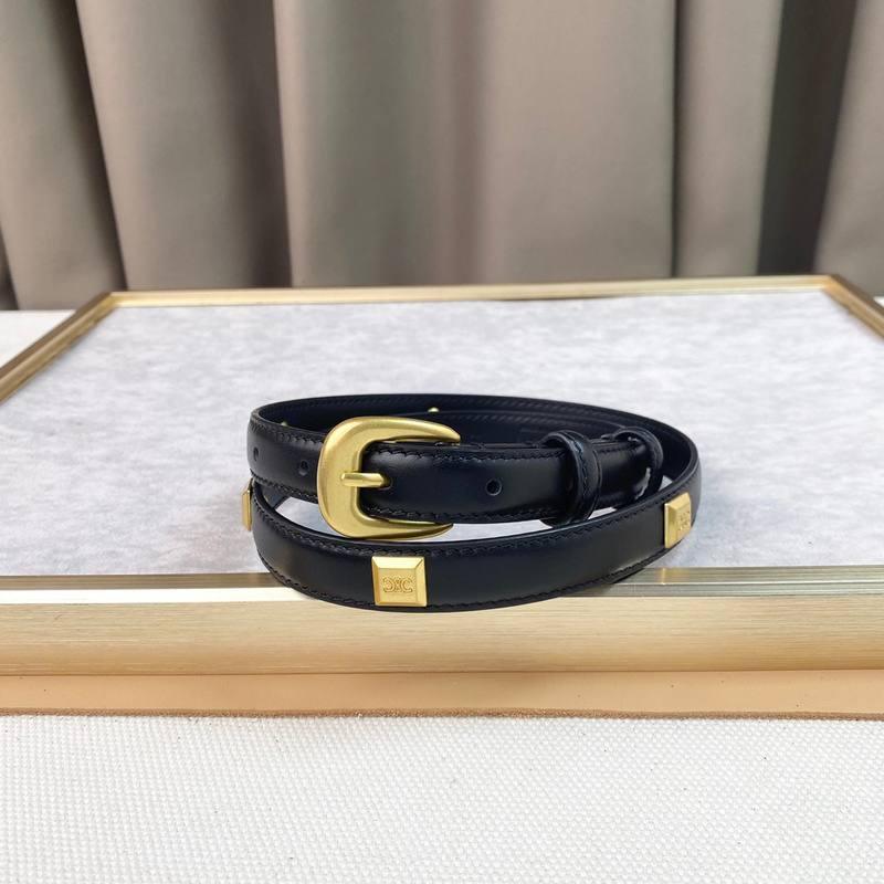 Celine Women Gold Buckle Belt 'Black' Banlieue91