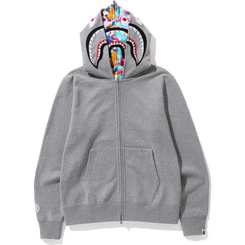 BAPE ABC CAMO SHARK WIDE FIT FULL ZIP DOUBLE A Bathing Ape - Grey Banlieue91