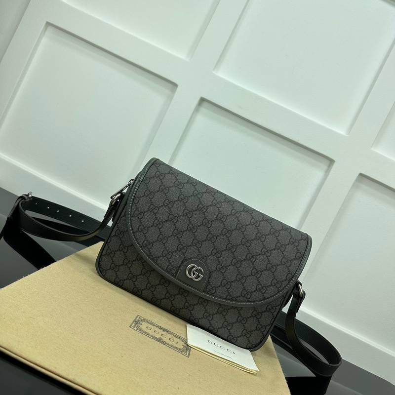 Gucci GG Supreme Monogram Textured Dollar Calfskin Ophidia Flap Shoulder Bag Banlieue91