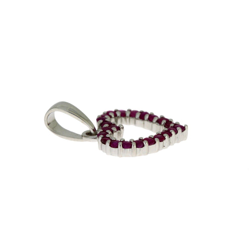 .37ct Ruby Heart Love Pendant 10KT White Gold Bids.com