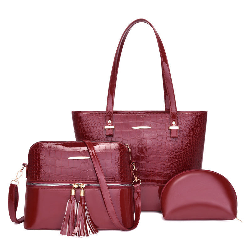Crocodile Pattern Women's Mother and Child Bag Set Pi-Mart