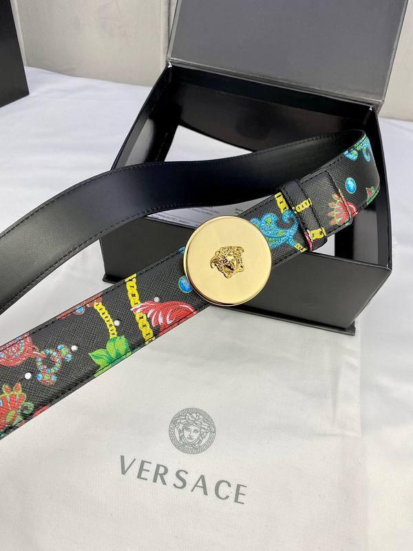 Versace MEDUSA BIGGIE ENAMEL LEATHER BELT Banlieue91
