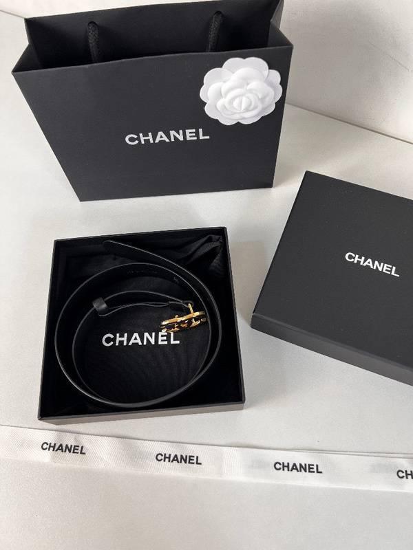 Chanel Leather Women’s Belt 'Black/Gold' Banlieue91