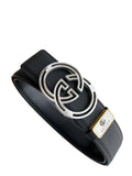 GUCCI Embellished coated-canvas and leather belt 'Black' Banlieue91