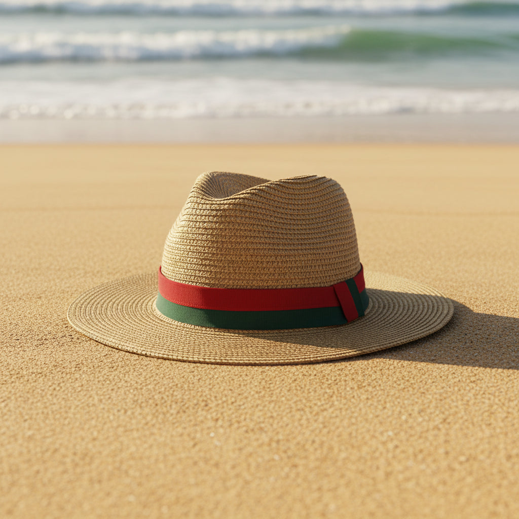 Plain Straw Sun Hat – Unisex Beach & Outdoor Wide Brim FitiqueFit