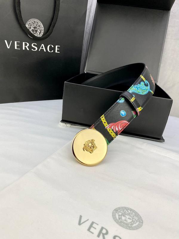 Versace MEDUSA BIGGIE ENAMEL LEATHER BELT Banlieue91