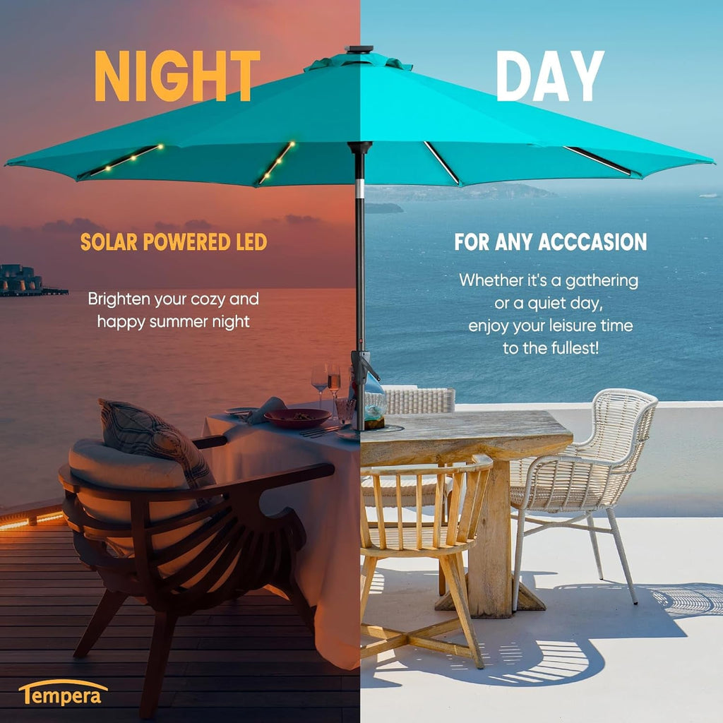 Solar Patio Umbrella Illuminated With Durable LEDs