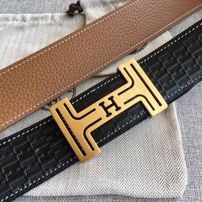 Hermes Men Gold Buckle Belt 'Black' Banlieue91