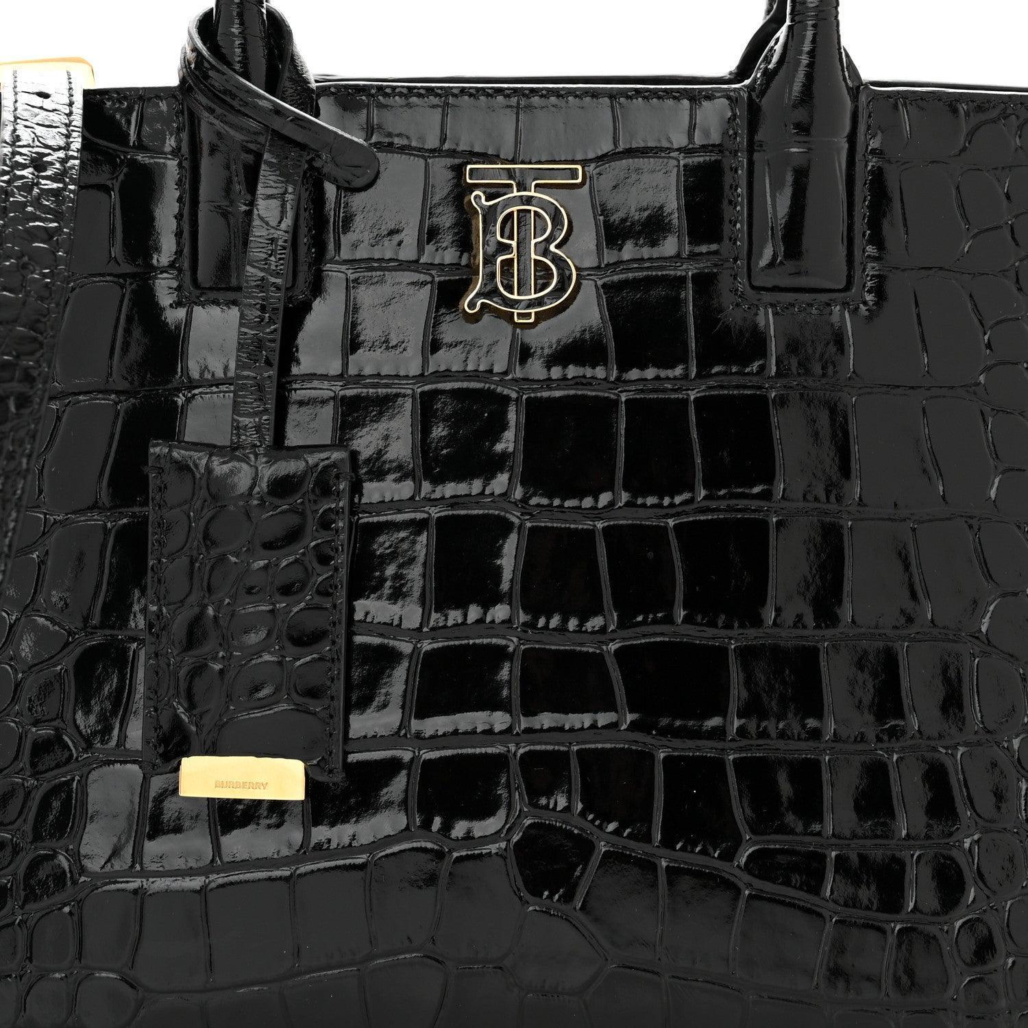 Burberry  Crocodile Embossed Calfskin Mini Frances Tote Banlieue91