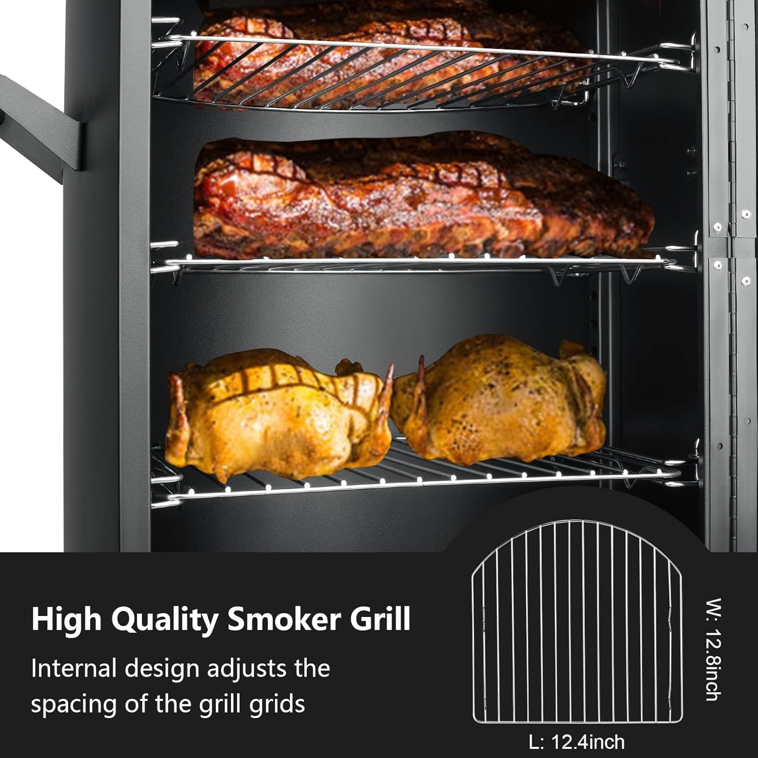 Vertical Propane Smoker With Black Industrial Cover