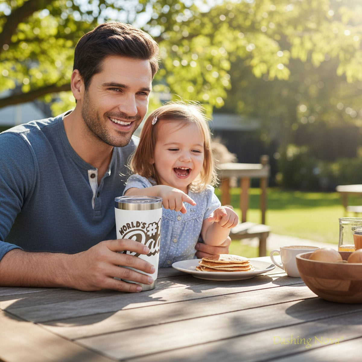 Personalized Best Dad Ever Nutrition Facts Tumbler 20oz Stainless Steel Coffee Cup Dashing Nova