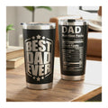 Personalized Best Dad Ever Nutrition Facts Tumbler 20oz Stainless Steel Coffee Cup