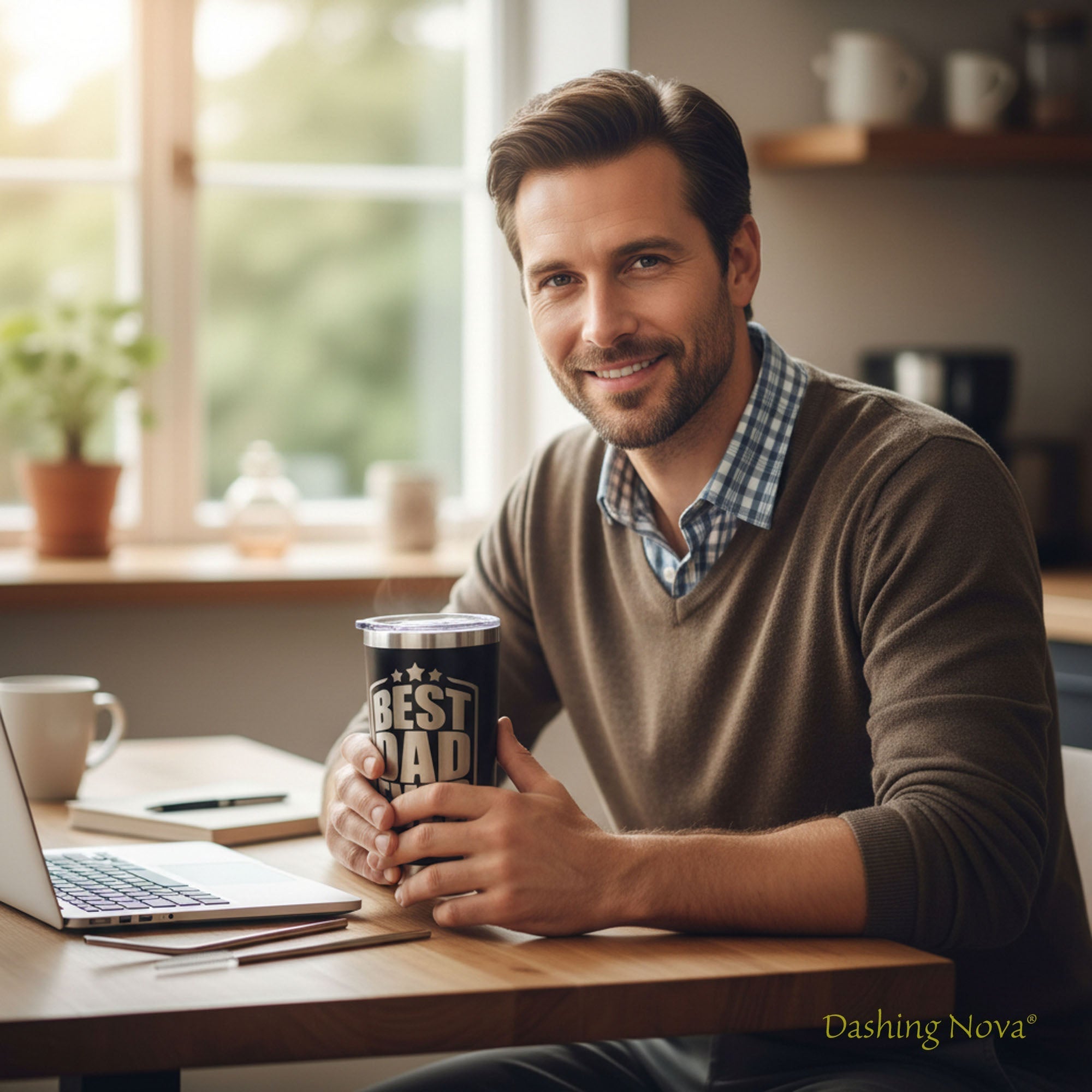 Personalized Best Dad Ever Nutrition Facts Tumbler 20oz Stainless Steel Coffee Cup