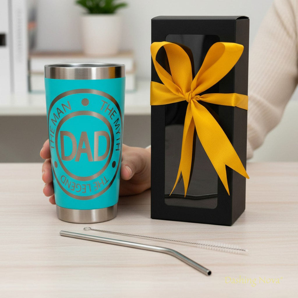 Personalized Best Dad Ever Nutrition Facts Tumbler 20oz Stainless Steel Coffee Cup