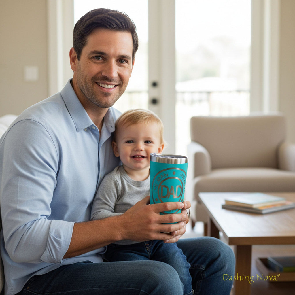 Personalized Best Dad Ever Nutrition Facts Tumbler 20oz Stainless Steel Coffee Cup