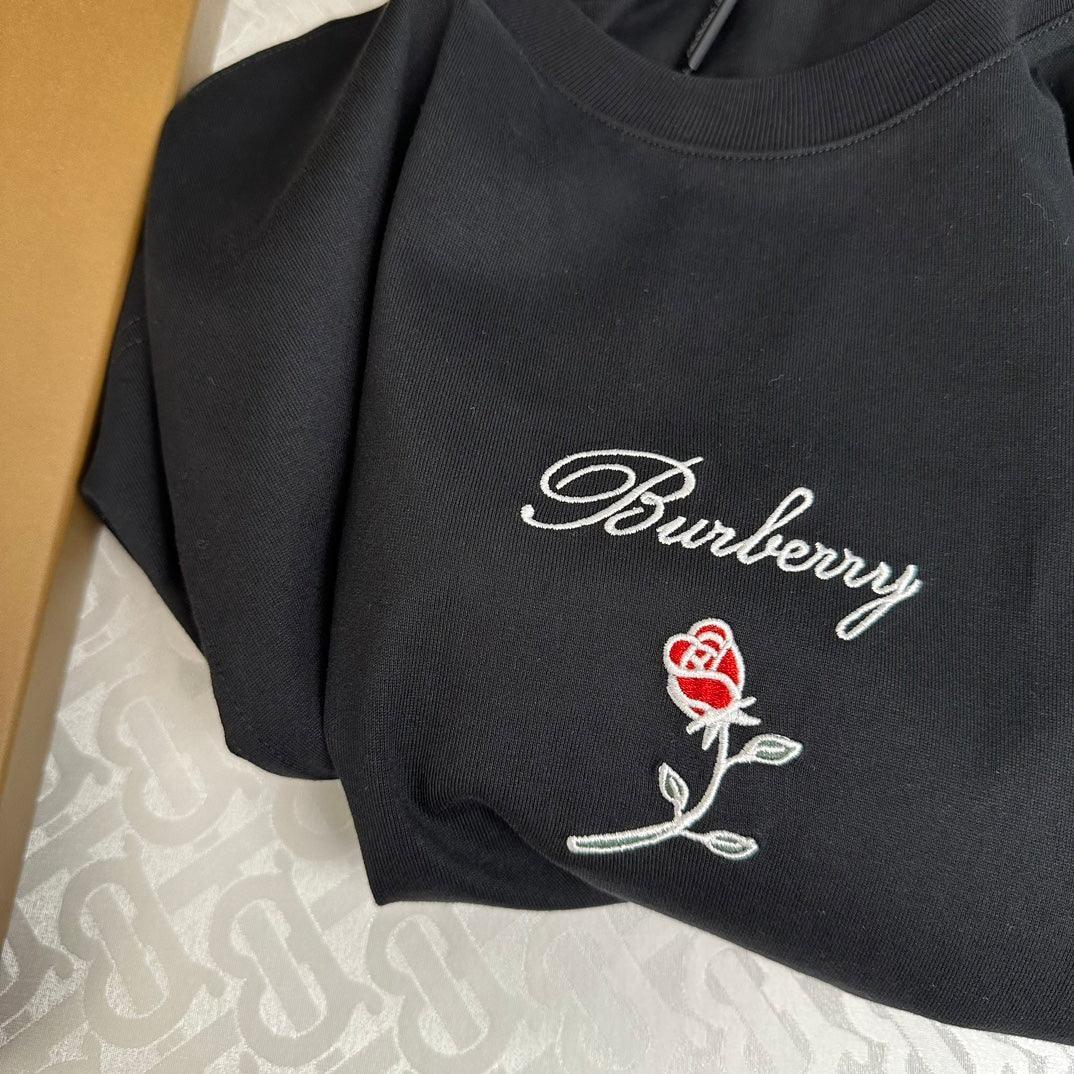 Burberry T-Shirt With Rose Without Collar 'Black' Banlieue91