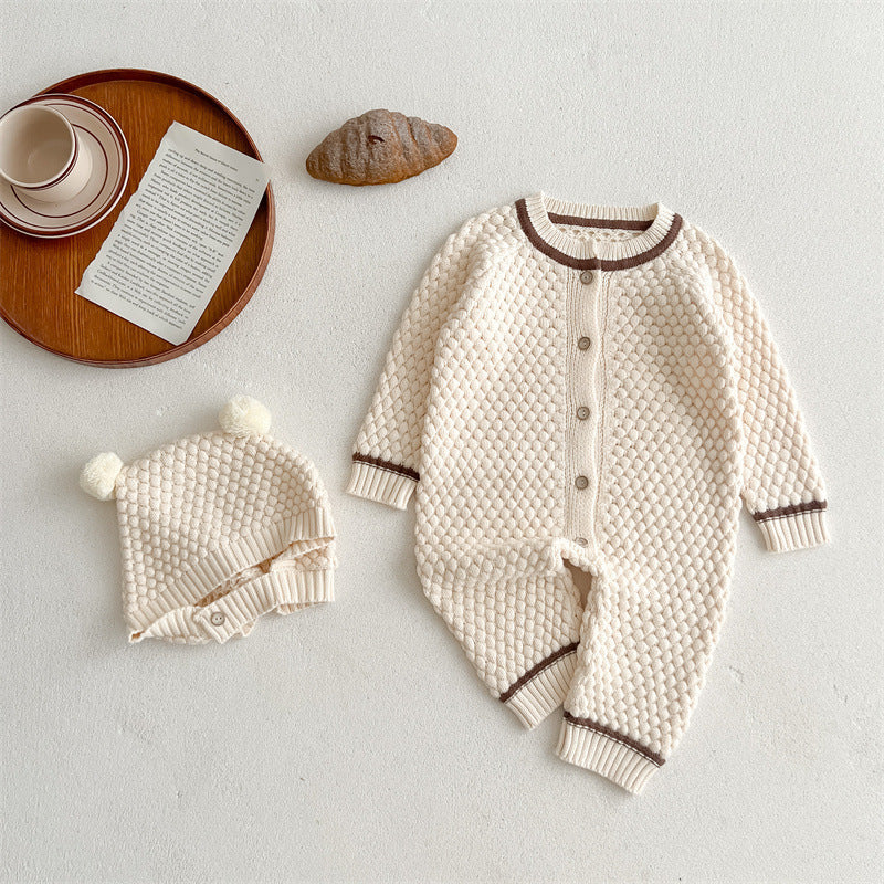 Baby Winter Checkerboard One-piece Newborn Winter Sweater FLIPSTYLEZLLC