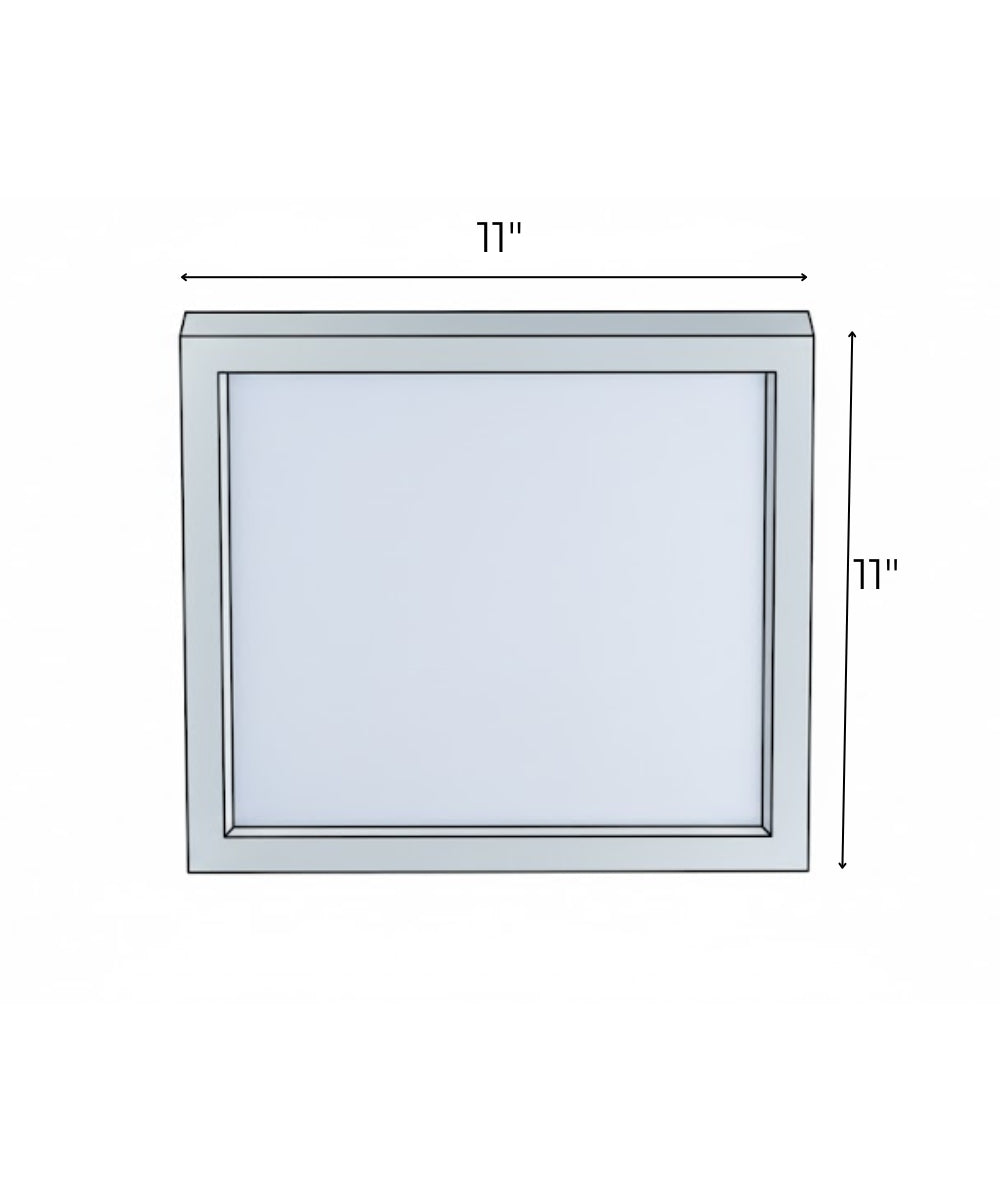 11"W 1-Light Square LED Flush Mount Light Fixture White Acrylic Finish LampsUSA