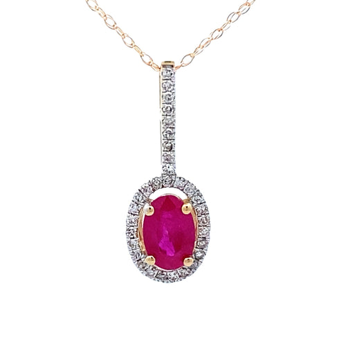 .45ct Ruby Diamond Fashion Pendants 10KT Yellow Gold Bids.com