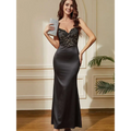 Black Lace High Waist Mermaid Gown