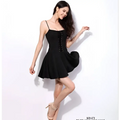 Black Lace High Waist Spaghetti Strap Dress