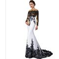 Black Lace Slim Mermaid Tail Wedding Dress