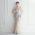 Black Mesh Beaded Bridal Wedding Dinner Gown
