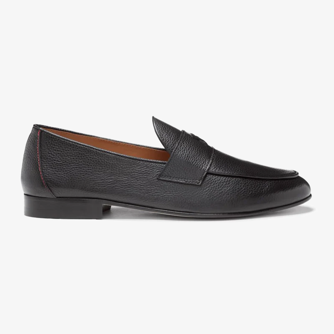 Men's Black Pebbled Leather Centesimo Del Toro Shoes