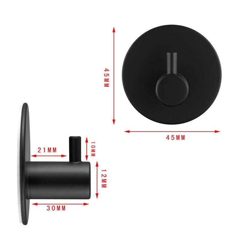 Black Robe Hook Wall Hook Towel Hook for Bathroom Stainless Steel Coat Hook Rustproof Hook Hanger for Kitchen Hardware Stainless Steel Hooks Waterproof and Oilproof Bathroom Kitchen Self Adhesive Hooks for Hanging Coat Hat Towel Stevvex