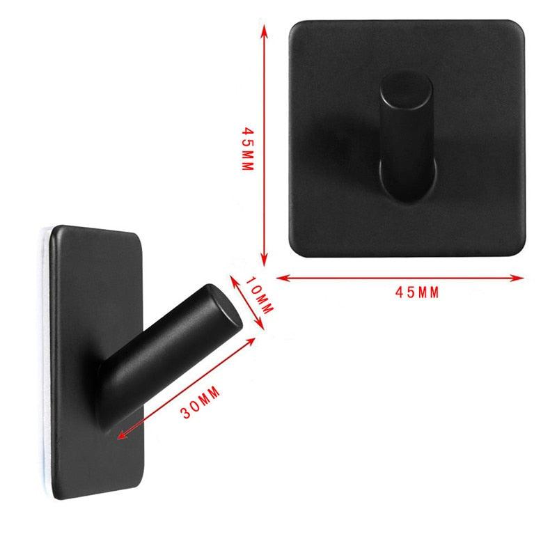 Black Robe Hook Wall Hook Towel Hook for Bathroom Stainless Steel Coat Hook Rustproof Hook Hanger for Kitchen Hardware Stainless Steel Hooks Waterproof and Oilproof Bathroom Kitchen Self Adhesive Hooks for Hanging Coat Hat Towel Stevvex