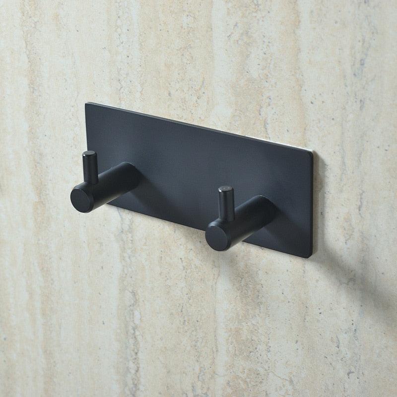 Black Robe Hook Wall Hook Towel Hook for Bathroom Stainless Steel Coat Hook Rustproof Hook Hanger for Kitchen Hardware Stainless Steel Hooks Waterproof and Oilproof Bathroom Kitchen Self Adhesive Hooks for Hanging Coat Hat Towel Stevvex