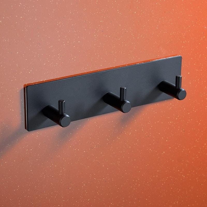 Black Robe Hook Wall Hook Towel Hook for Bathroom Stainless Steel Coat Hook Rustproof Hook Hanger for Kitchen Hardware Stainless Steel Hooks Waterproof and Oilproof Bathroom Kitchen Self Adhesive Hooks for Hanging Coat Hat Towel Stevvex