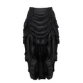 Black Satin High Waisted Court Irregular Skirt