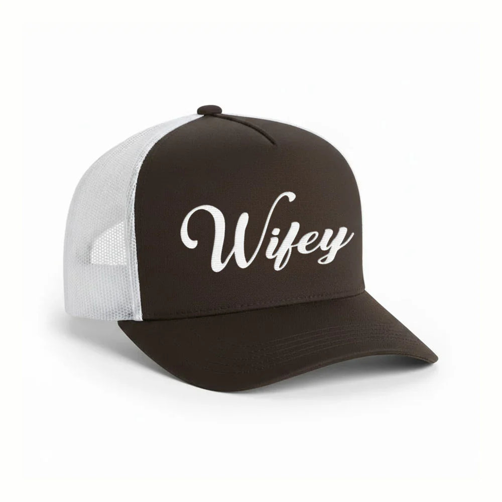 Embroidered Wifey Trucker Hat – Classic Mesh Cap for Wedding or Anniversary Adorb Custom Tees