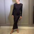 Black Winter Sexy Backless Sequined Mermaid Gown