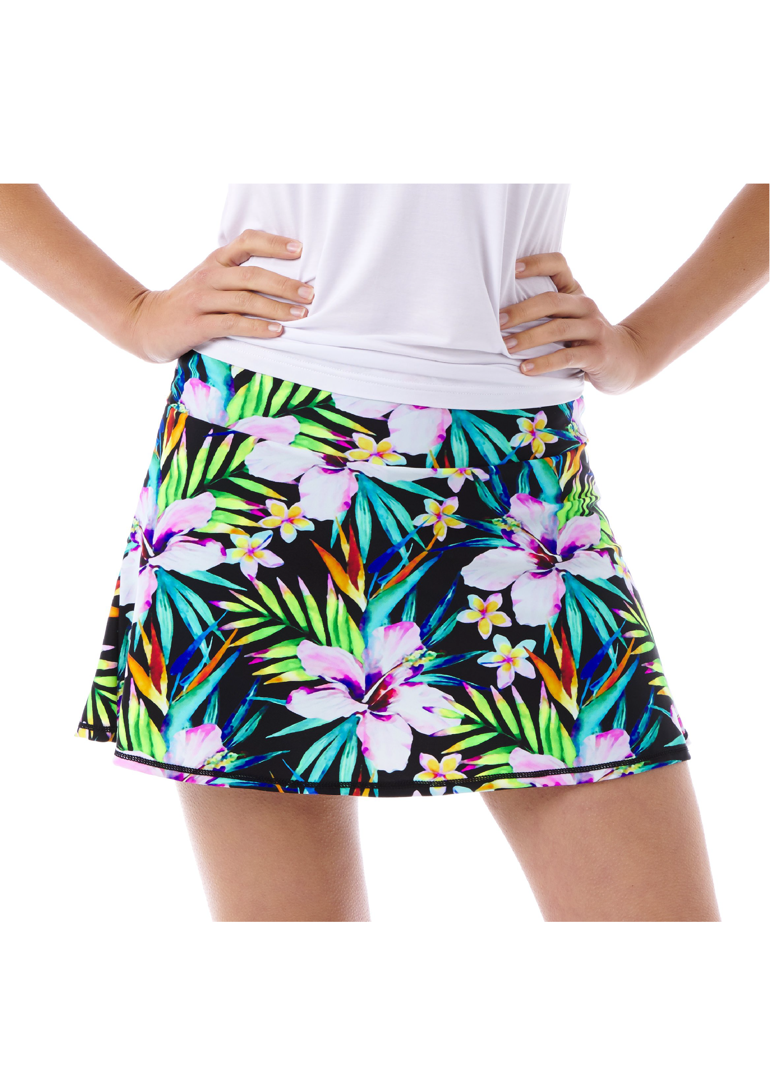 Tropical Black and Green Swing Skort Queen of the Court