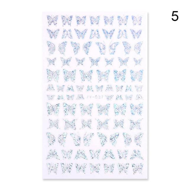 Blue Butterfly 3D Nail Stickers Flowers Leaves Self Adhesive Transfer Sliders Wraps Manicures Foils Decorations Decoration Tattoo Manicure Transfer Nail Decals Flowers Butterfly Designs Nails Supply Manicure Tips Design Nail Decoration Stevvex
