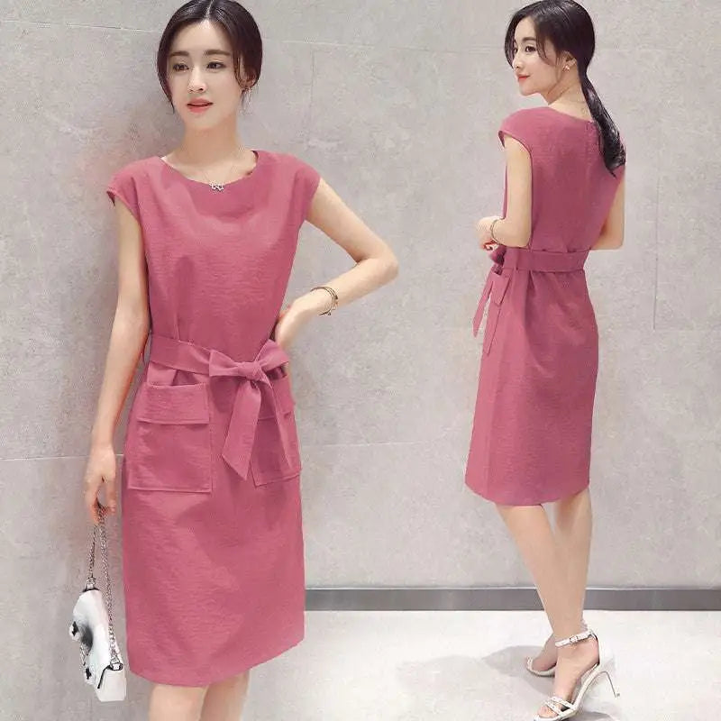 Blue Petite Fashion Lace-up Student Dress Royalessencelux
