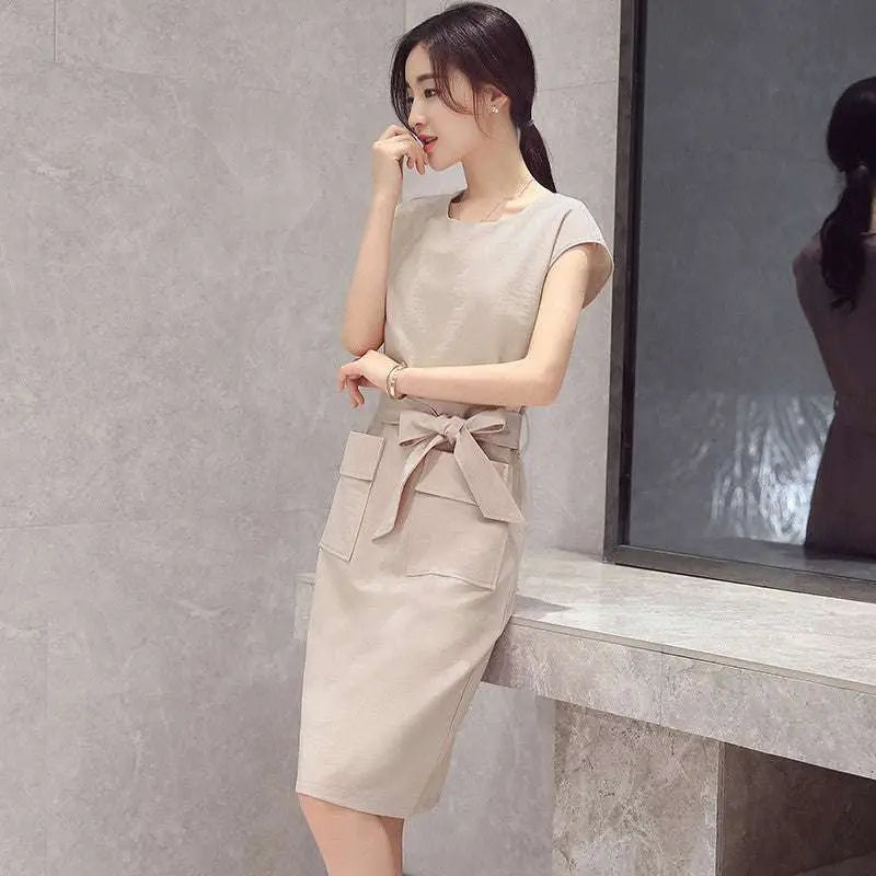 Blue Petite Fashion Lace-up Student Dress Royalessencelux